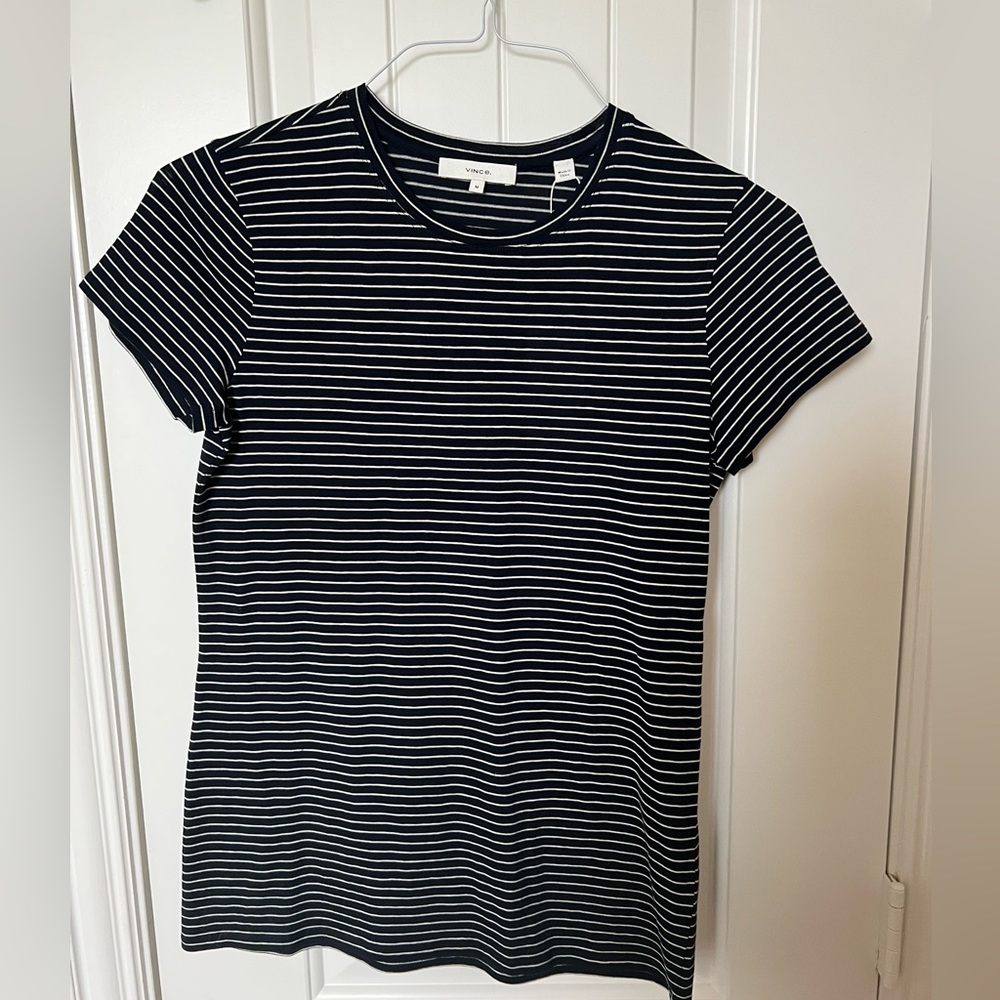 Vince Crew Neck Stripped T-Shirt